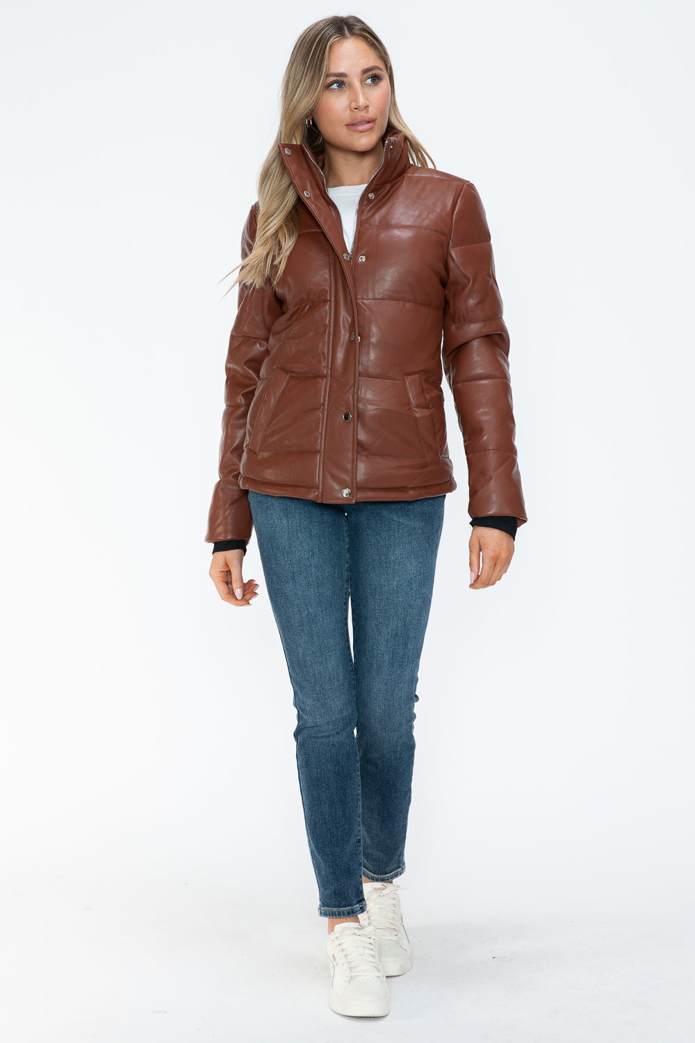 Amber Turtleneck Luxe Jacket full body view