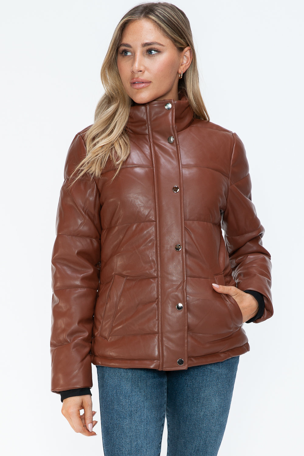 Amber Turtleneck Luxe Jacket front view