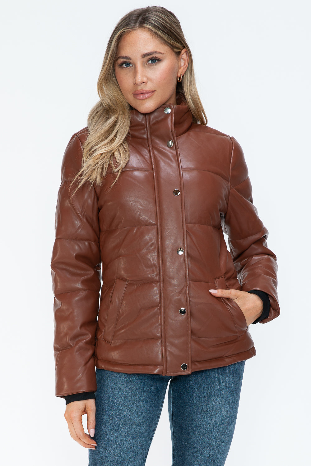 Amber Turtleneck Luxe Jacket front view