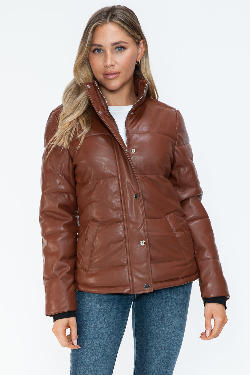 Amber Turtleneck Luxe Jacket front view