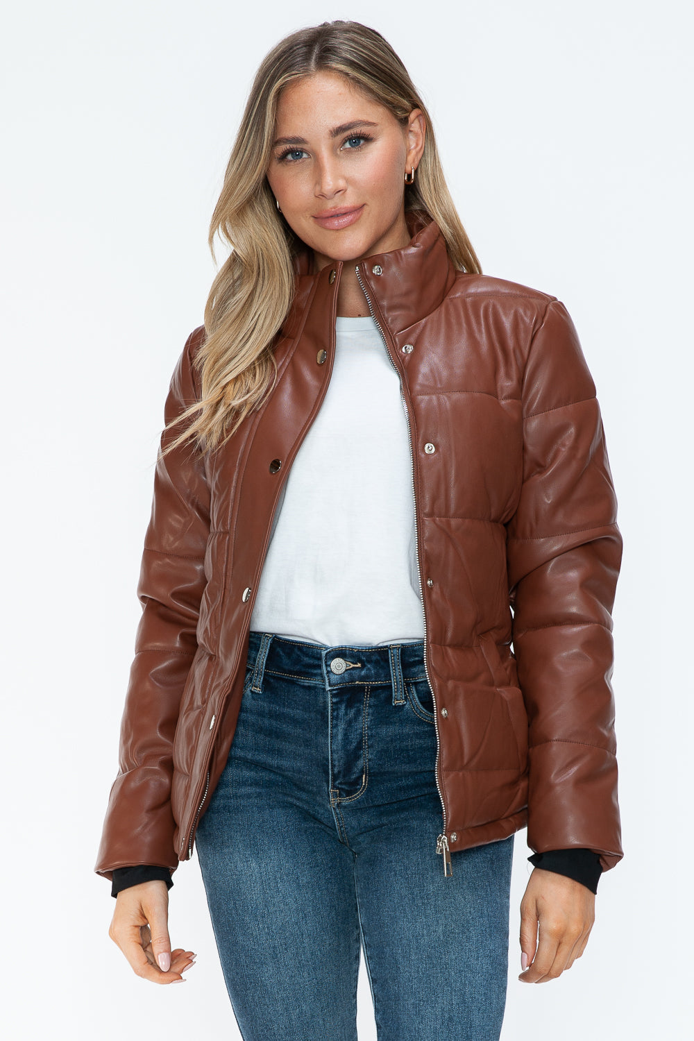 Amber Turtleneck Luxe Jacket front view