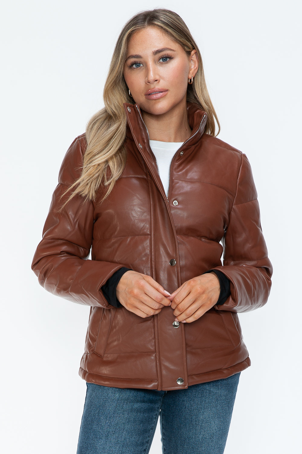 Amber Turtleneck Luxe Jacket front view