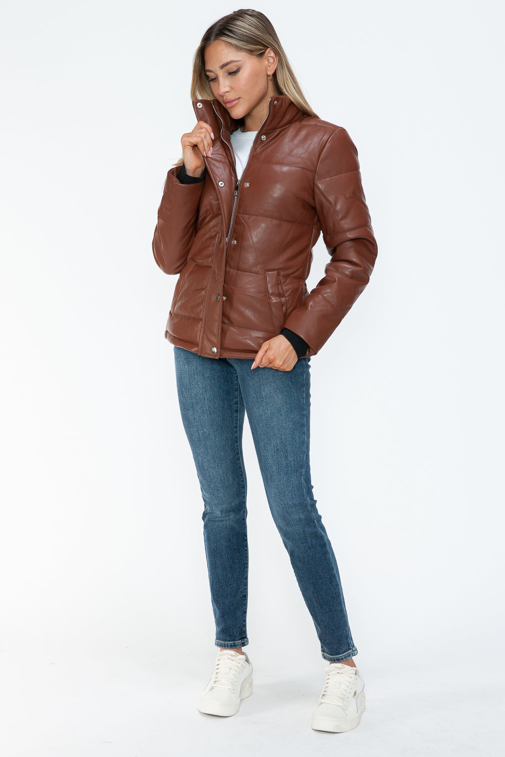 Amber Turtleneck Luxe Jacket full body view