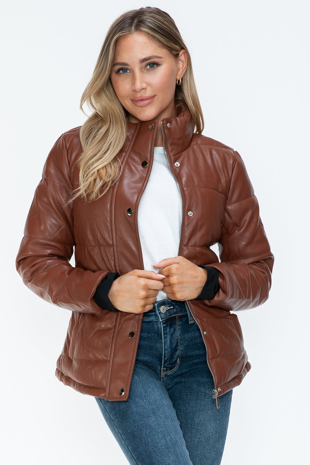 Amber Turtleneck Luxe Jacket front view