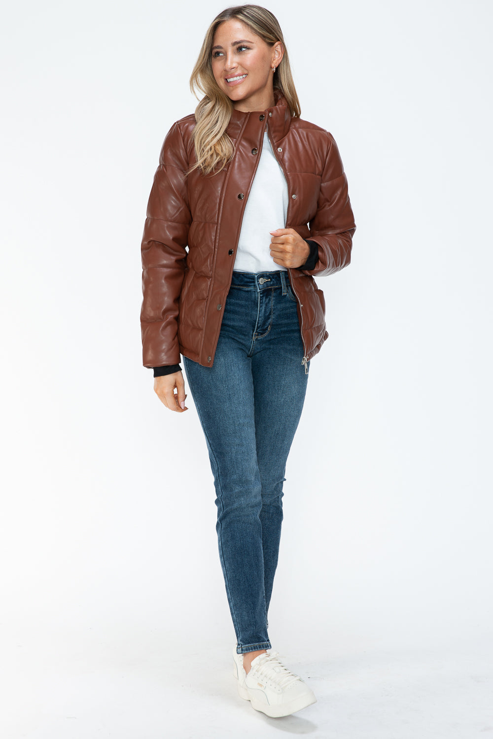 Amber Turtleneck Luxe Jacket full body view