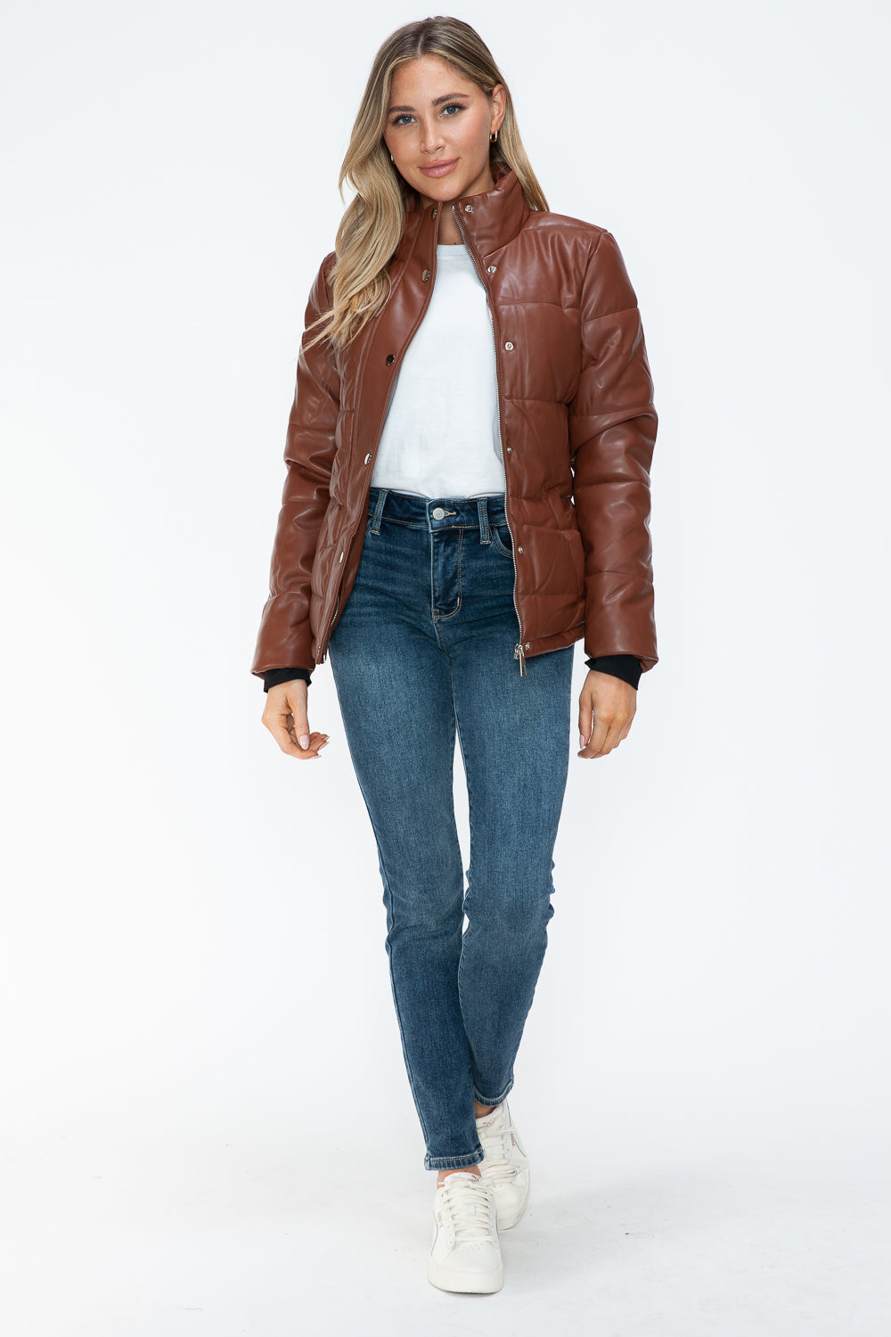 Amber Turtleneck Luxe Jacket full body view