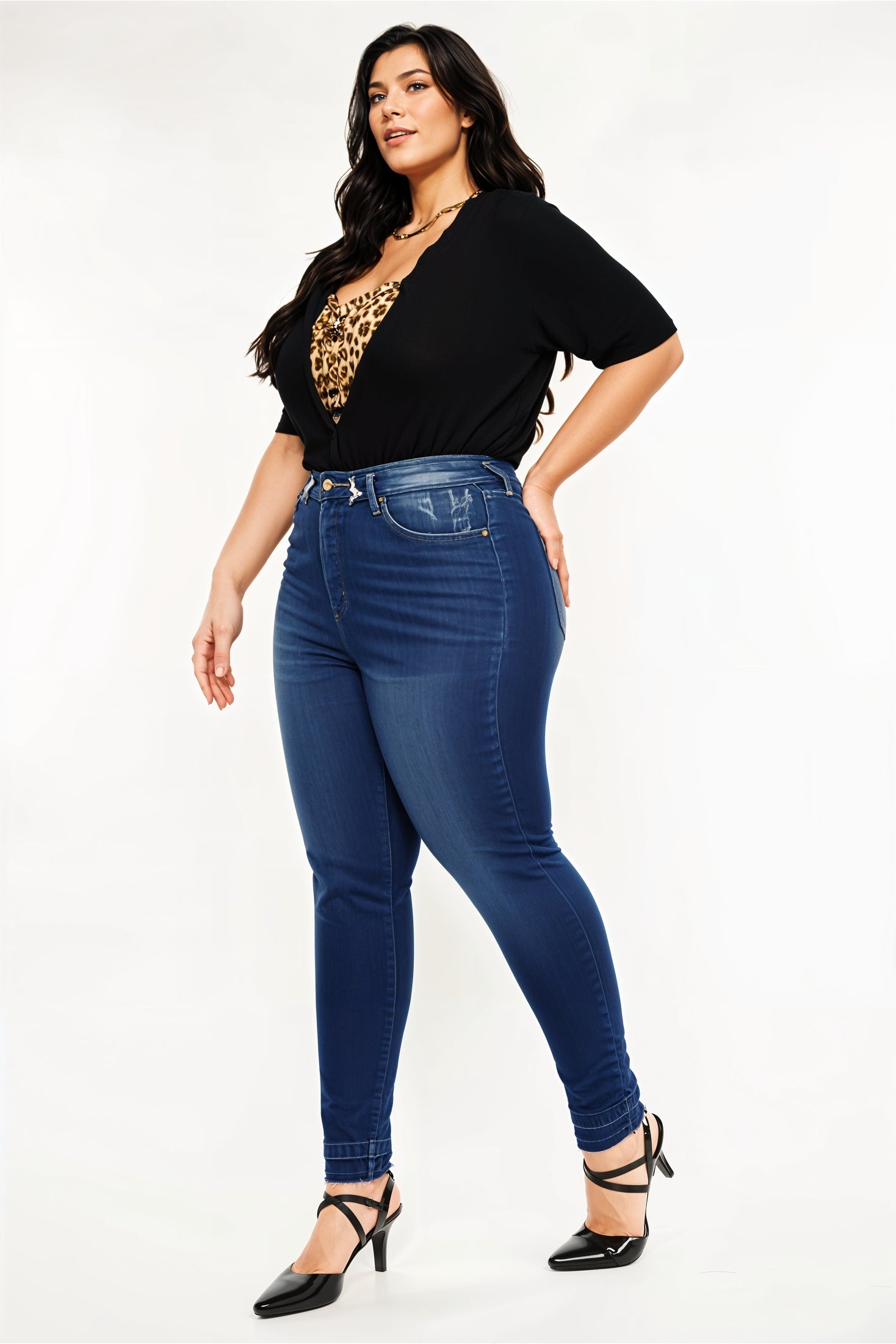 Contour Luxe Skinny Jeans plus size front view