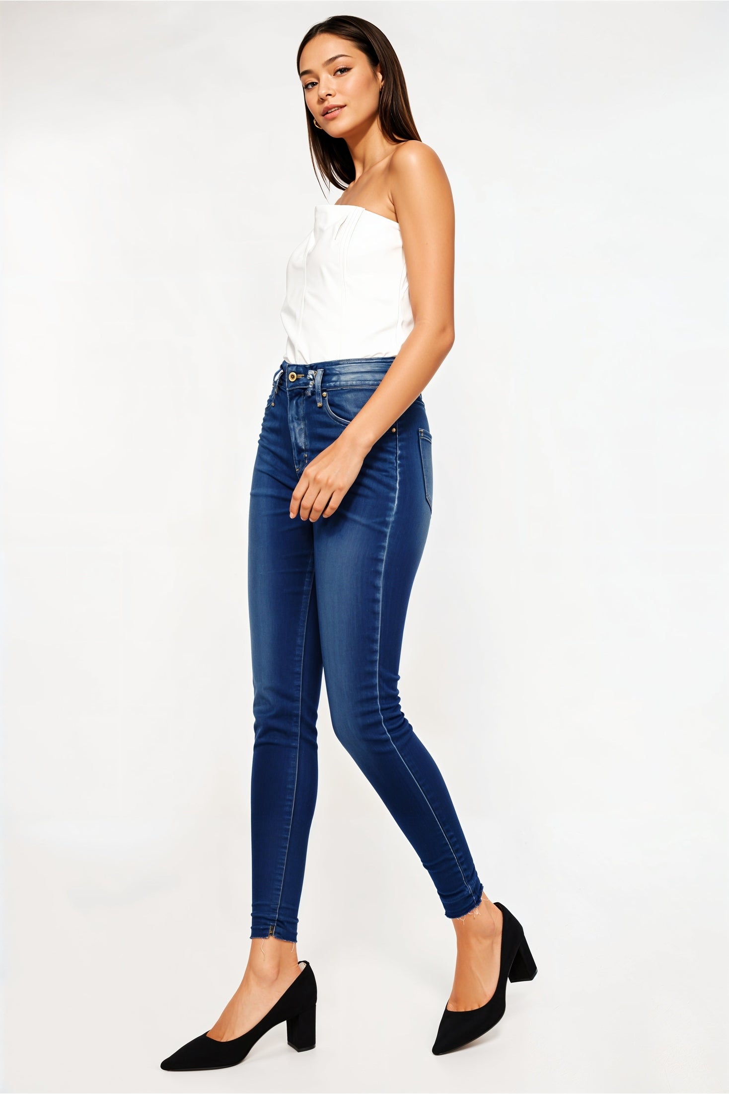 Contour Luxe Skinny Jeans plus size side view