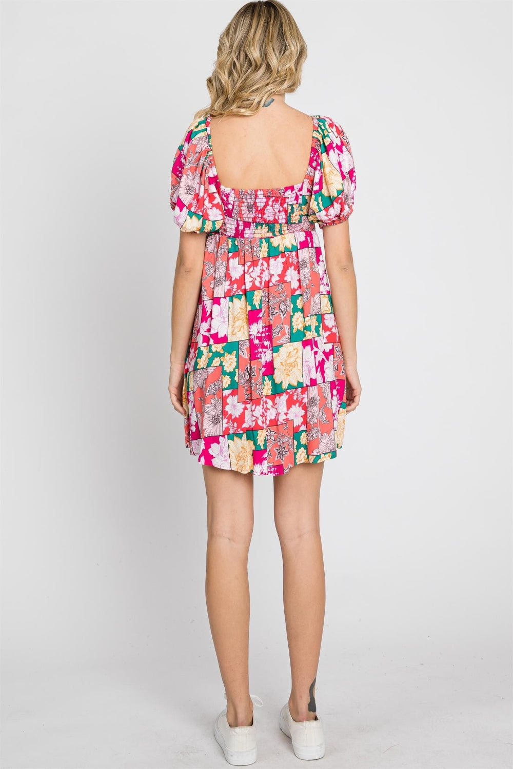 Floral Ruff Sleeve Mini Dress | Dress - CHANELIA