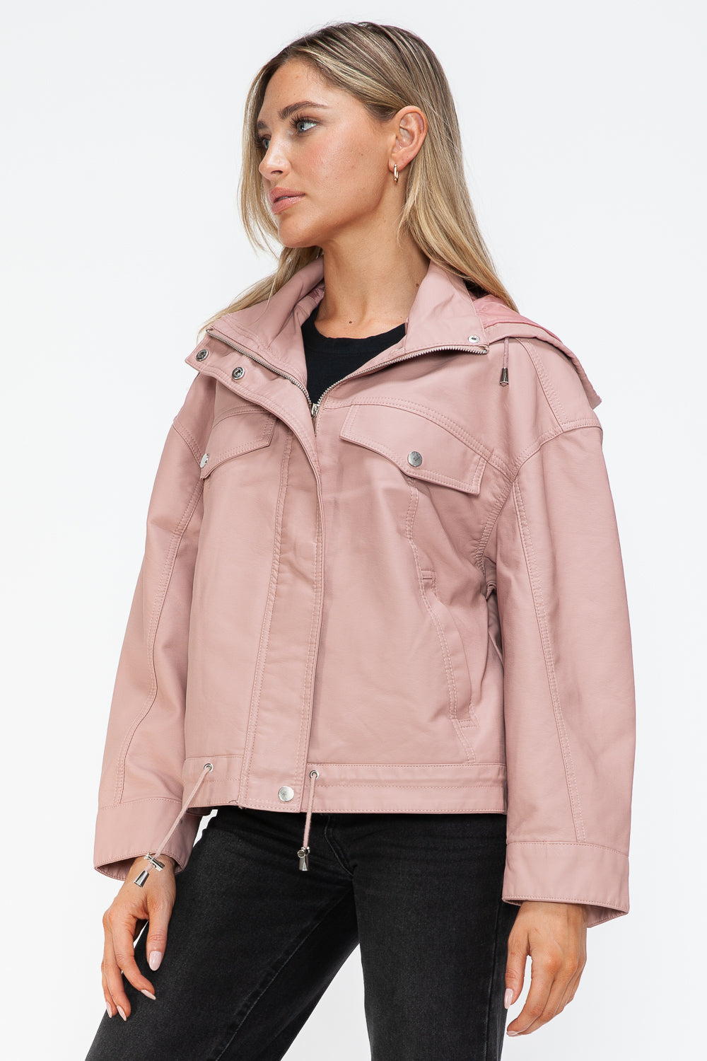 Pink Urban Luxe Statement Jacket, side profile