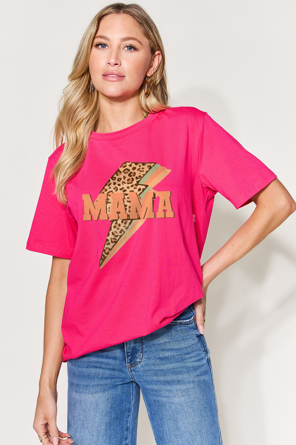 MAMA Round Neck Short Sleeve T-Shirt | Tee - CHANELIA