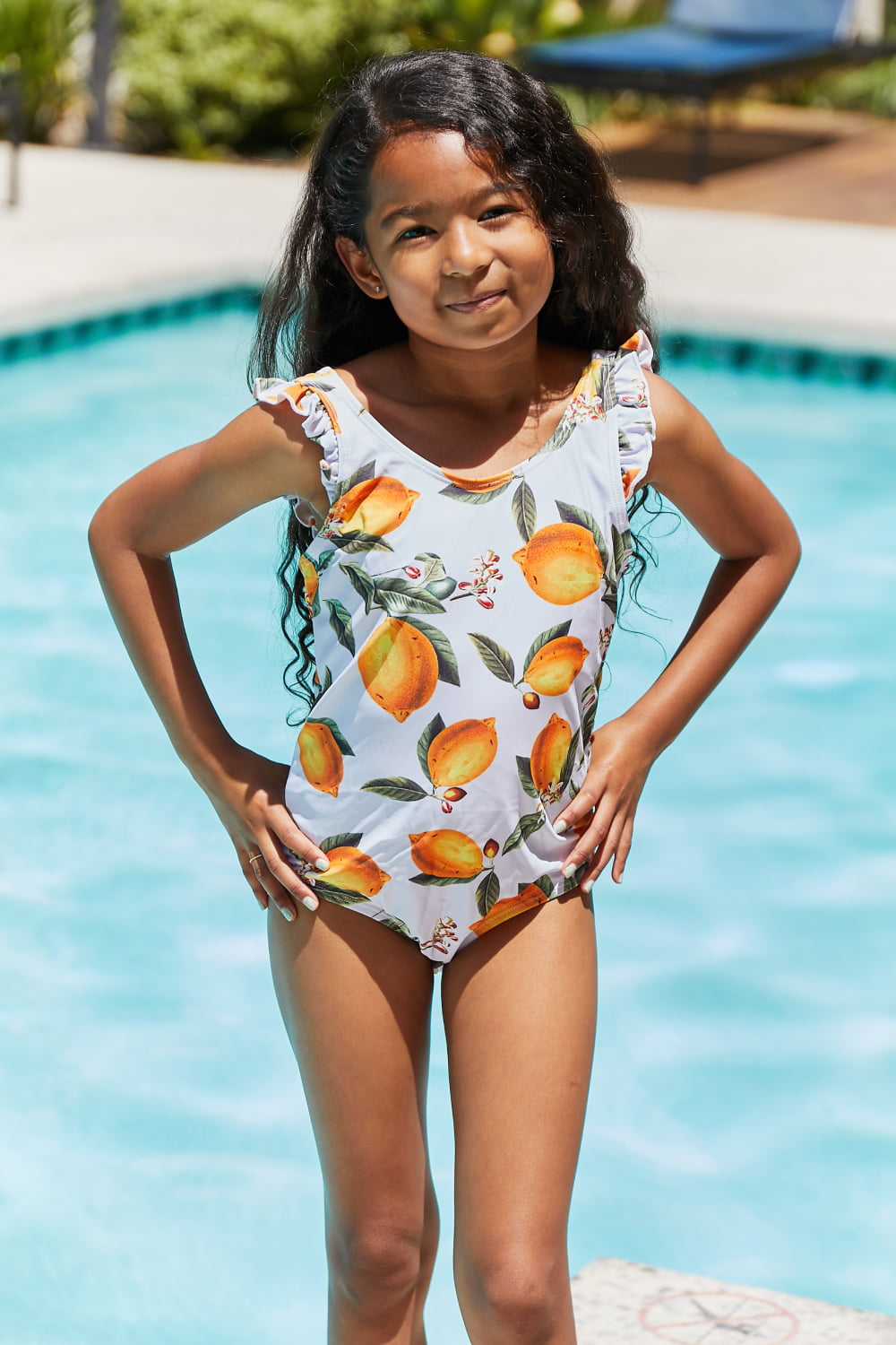 Marina West Swim Float On Ruffled One-Piece in Citrus Orange | - CHANELIA