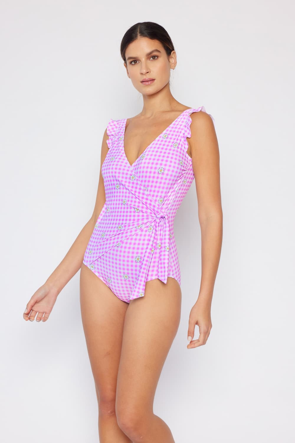 Marina West Swim Full Size Float On Ruffle Faux Wrap One-Piece in Carnation Pink | - CHANELIA