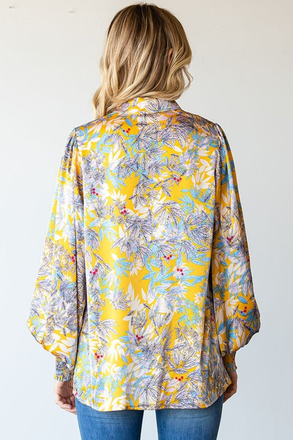 First Love Full Size Floral Lantern Sleeve Blouse | - CHANELIA