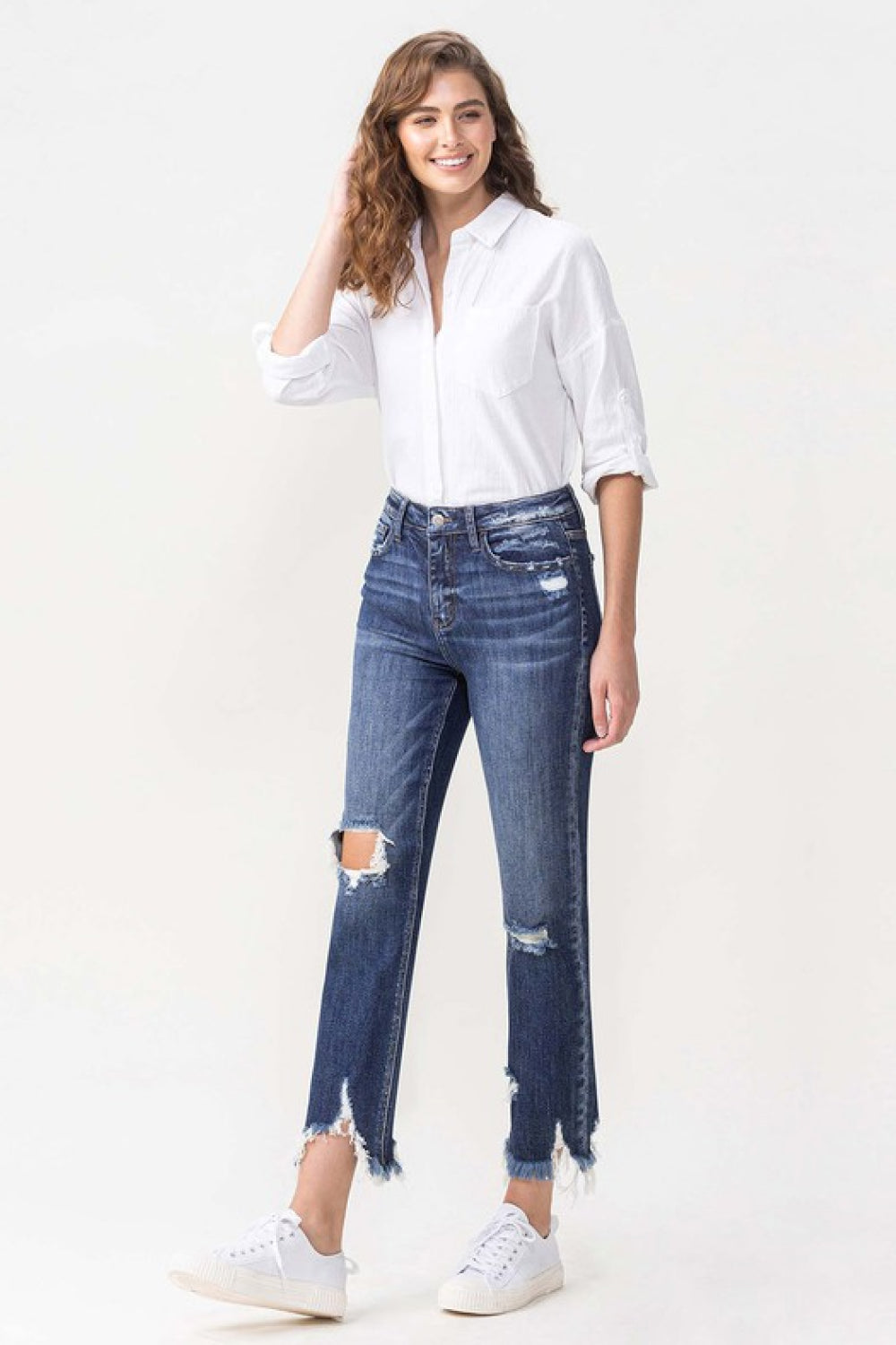 Lovervet Jackie Full Size High Rise Crop Straight Leg Jeans | Jeans - CHANELIA