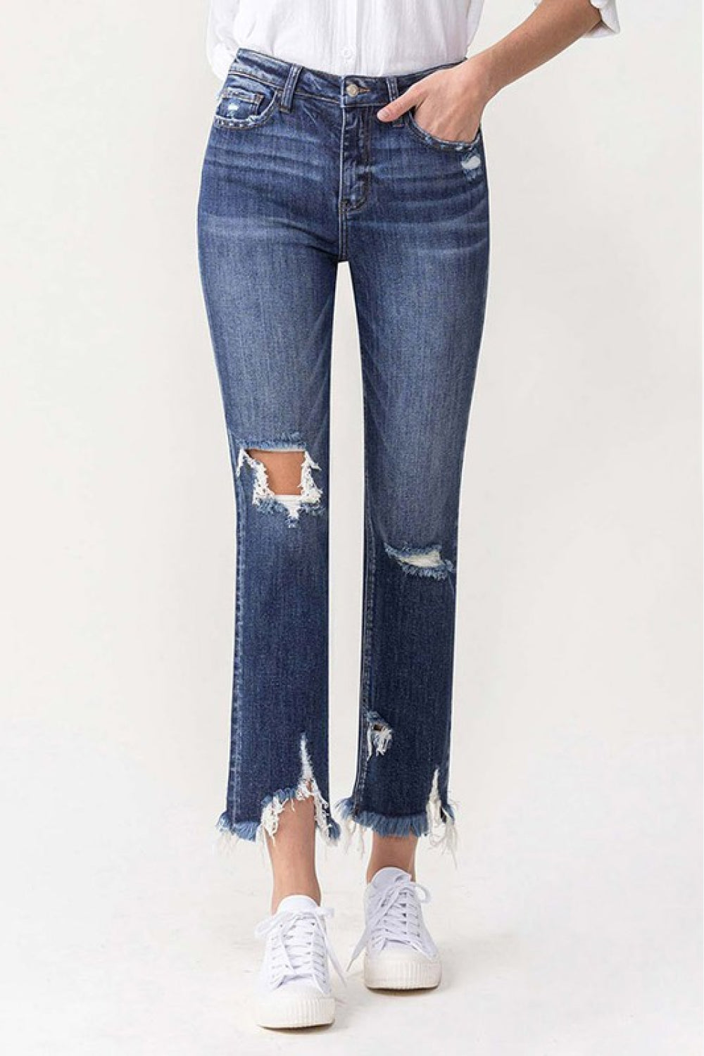 Lovervet Jackie Full Size High Rise Crop Straight Leg Jeans | Jeans - CHANELIA