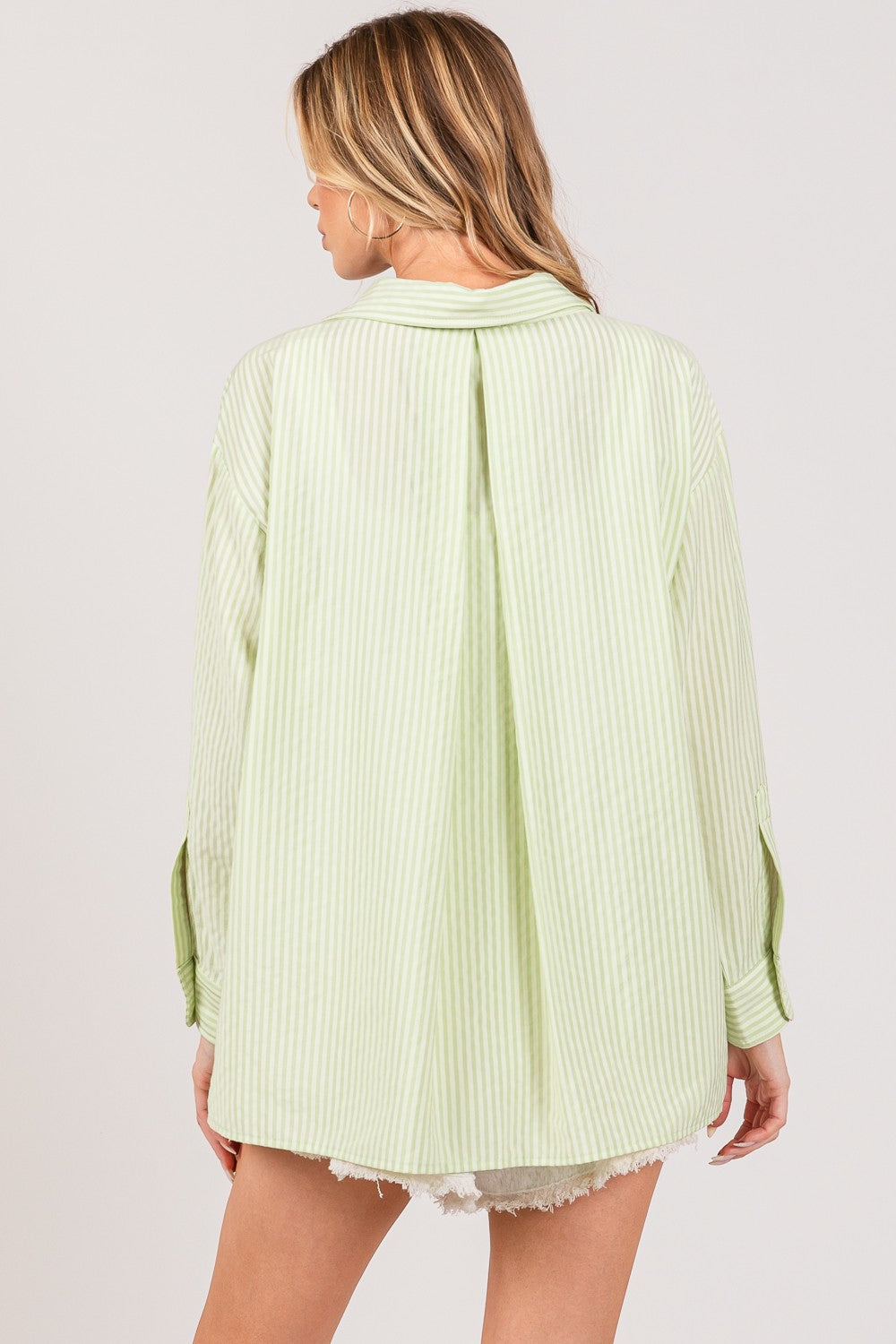 SAGE + FIG Striped Button Up Long Sleeve Shirt | Shirt - CHANELIA