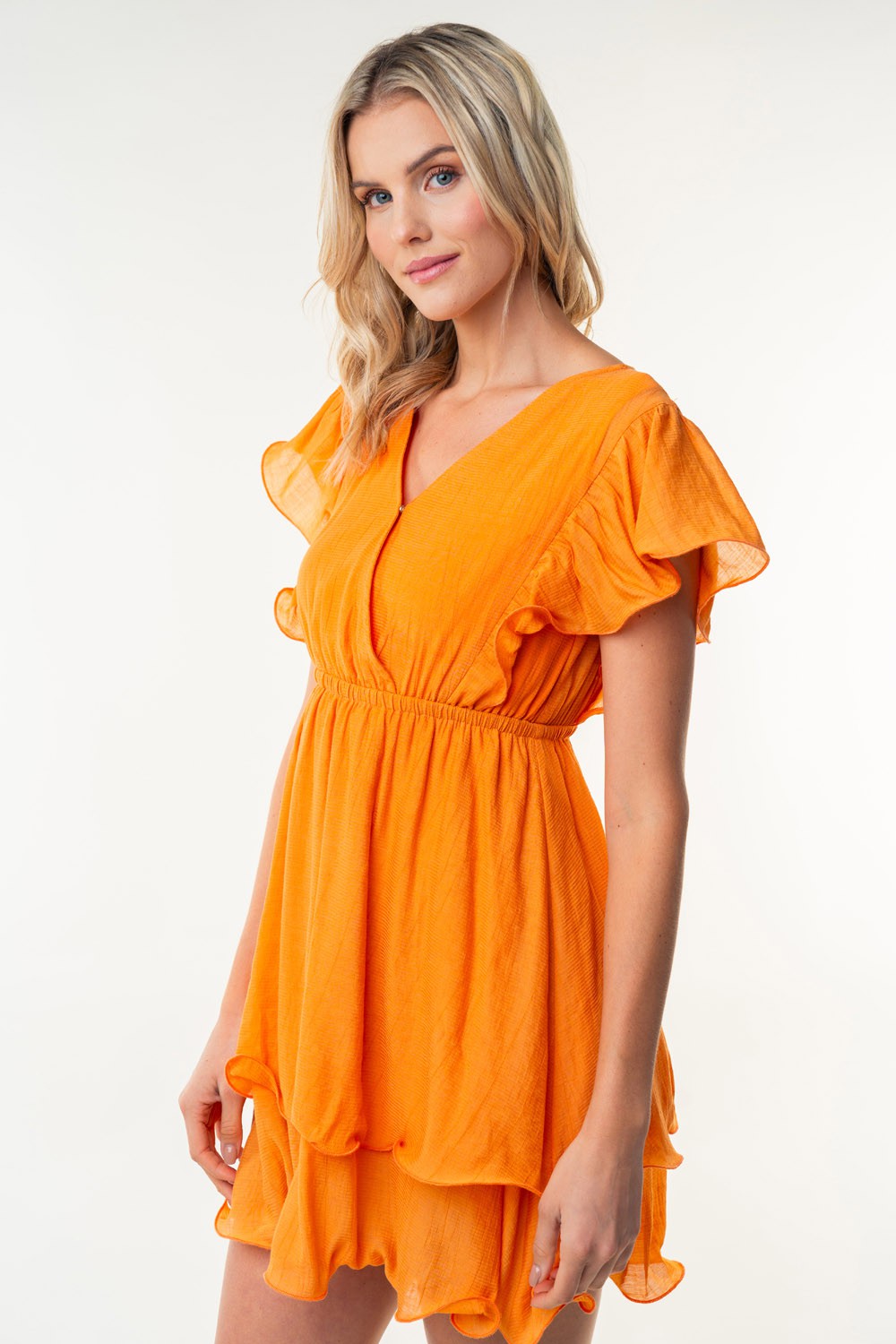 Short Sleeve Woven Layered Dress | Dress - CHANELIA