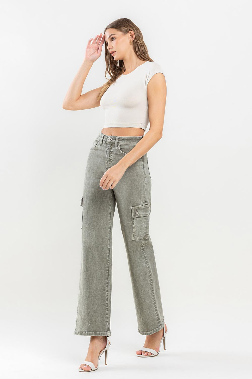 90's Super High Rise Cargo Jeans | Jeans - CHANELIA