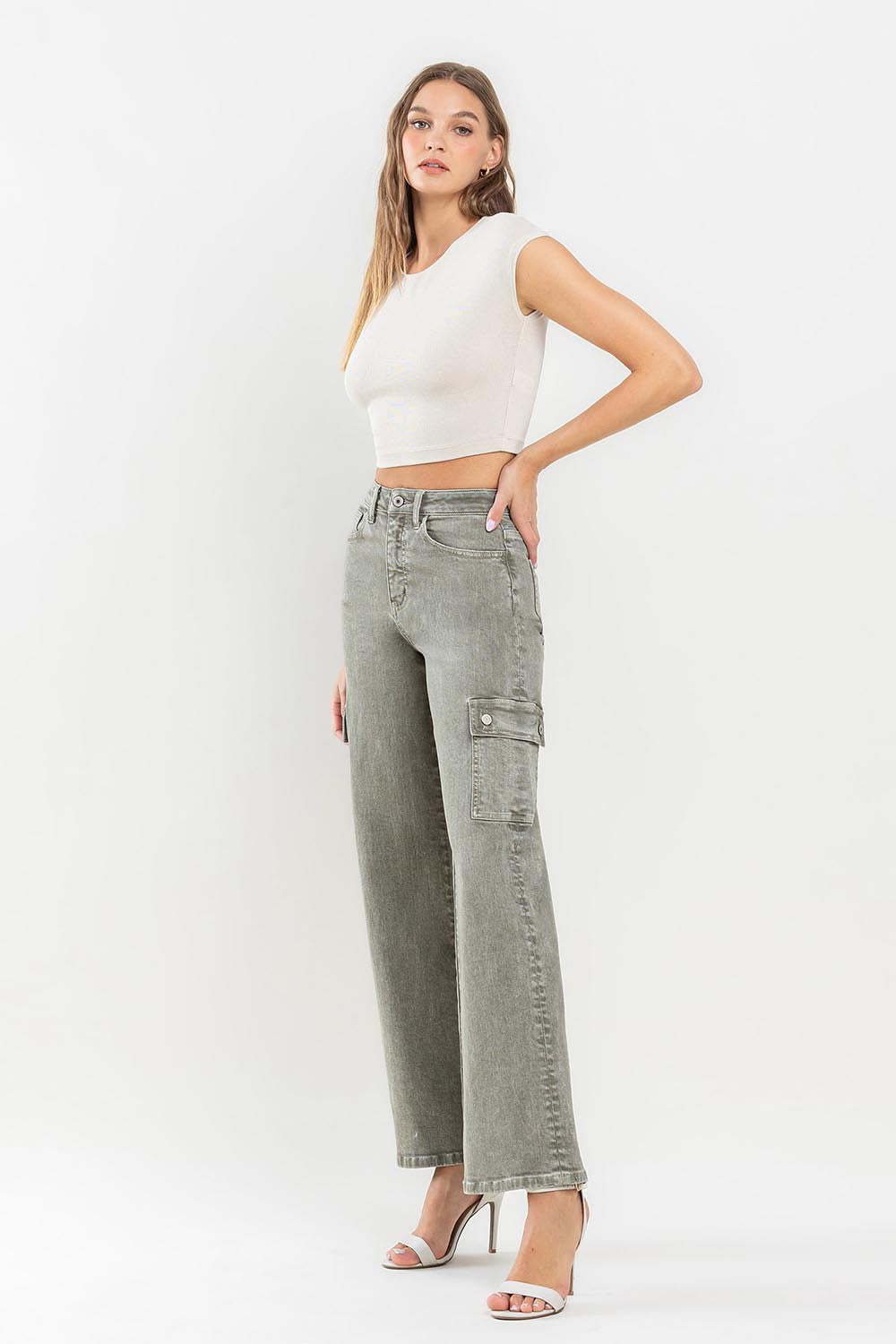 90's Super High Rise Cargo Jeans | Jeans - CHANELIA