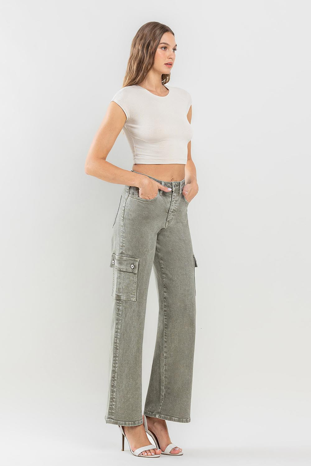 90's Super High Rise Cargo Jeans | Jeans - CHANELIA