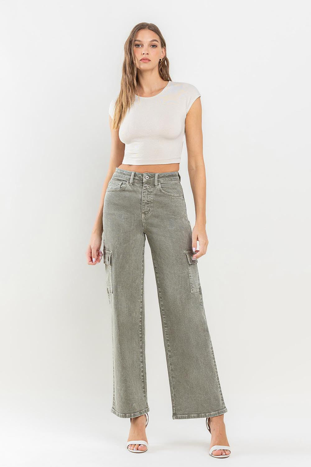 90's Super High Rise Cargo Jeans | Jeans - CHANELIA