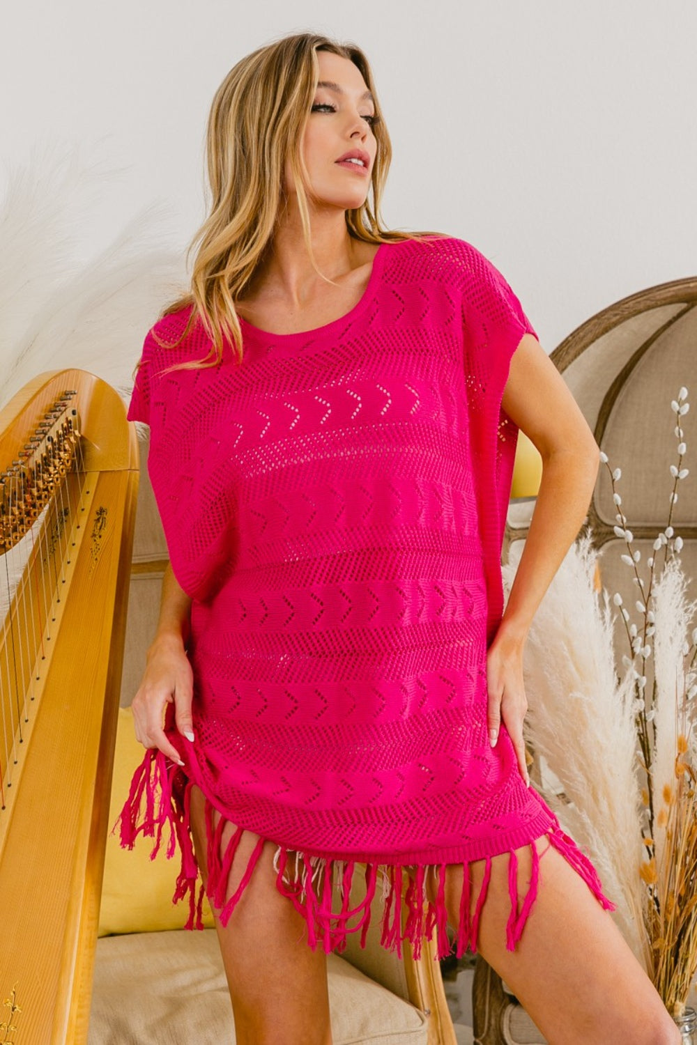 BiBi Fringed Hem Knit Top | Top - CHANELIA