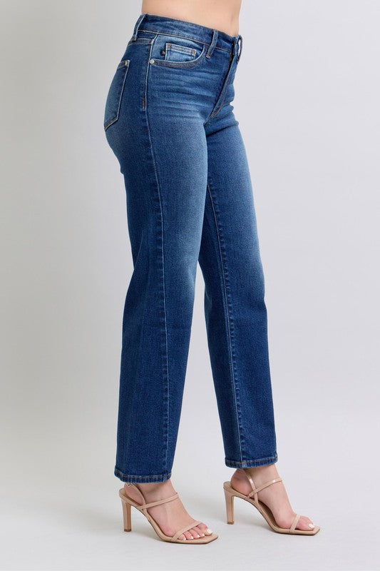 Side view of CHANELIA Elegance Straight Jeans