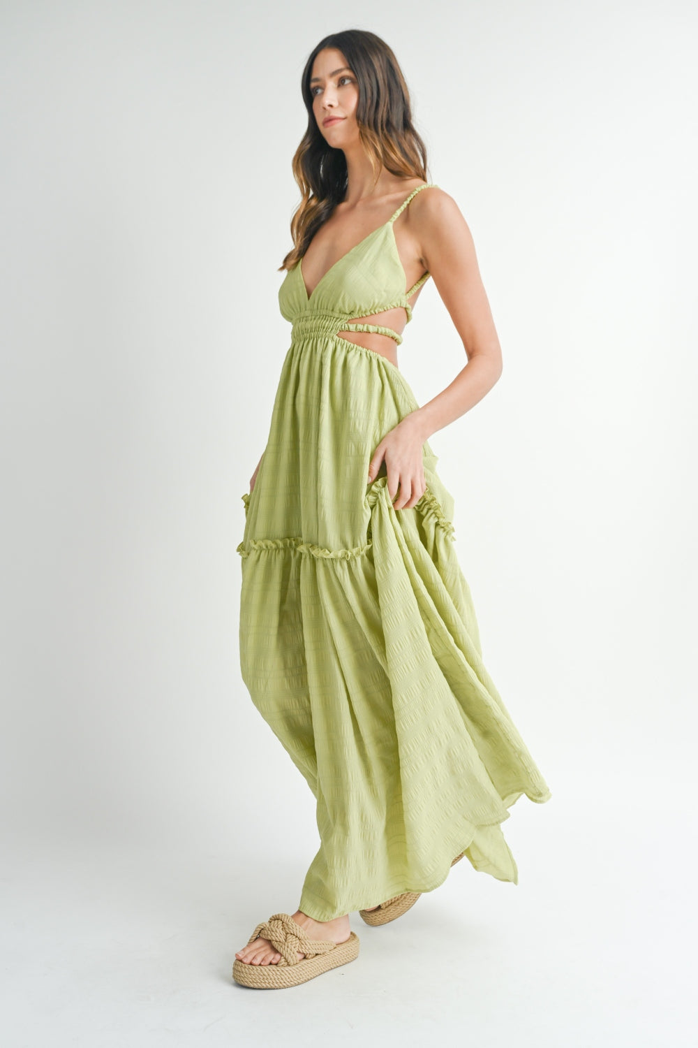 MABLE Cutout Waist Backless Maxi Dress | Dress - CHANELIA