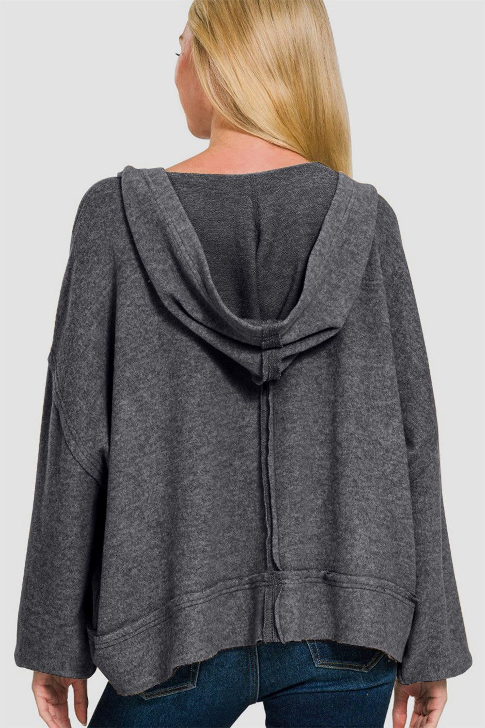 Elysian Brushed Seam Luxe Hoodie back view