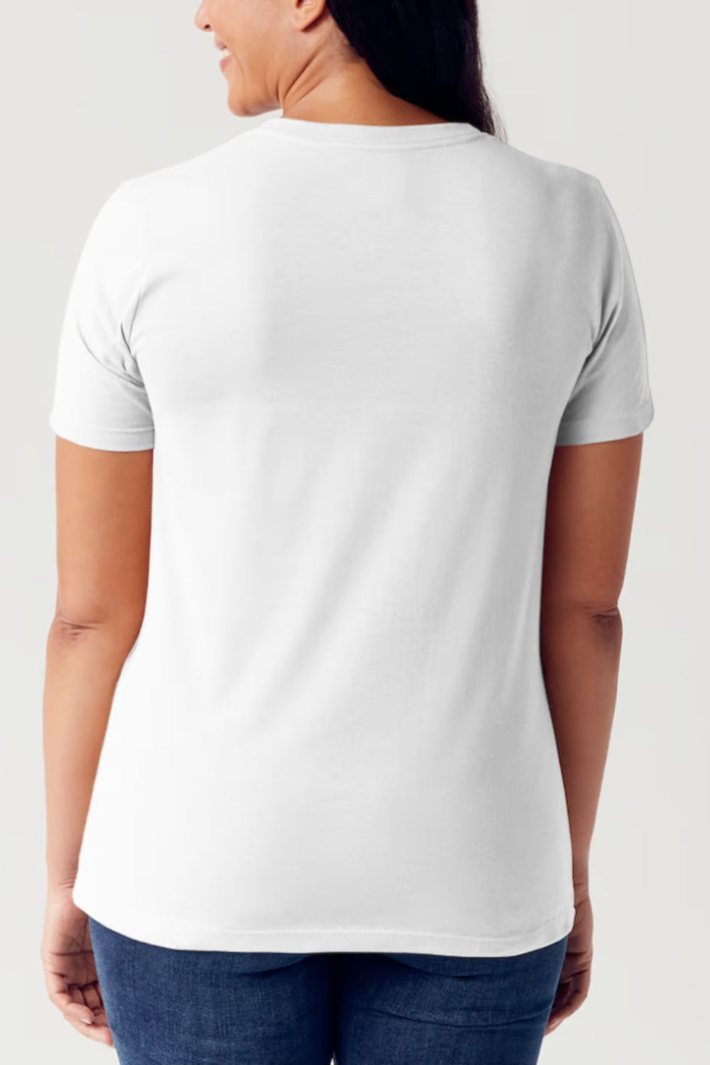 Back view of white Flaming Howdy Skull Tee