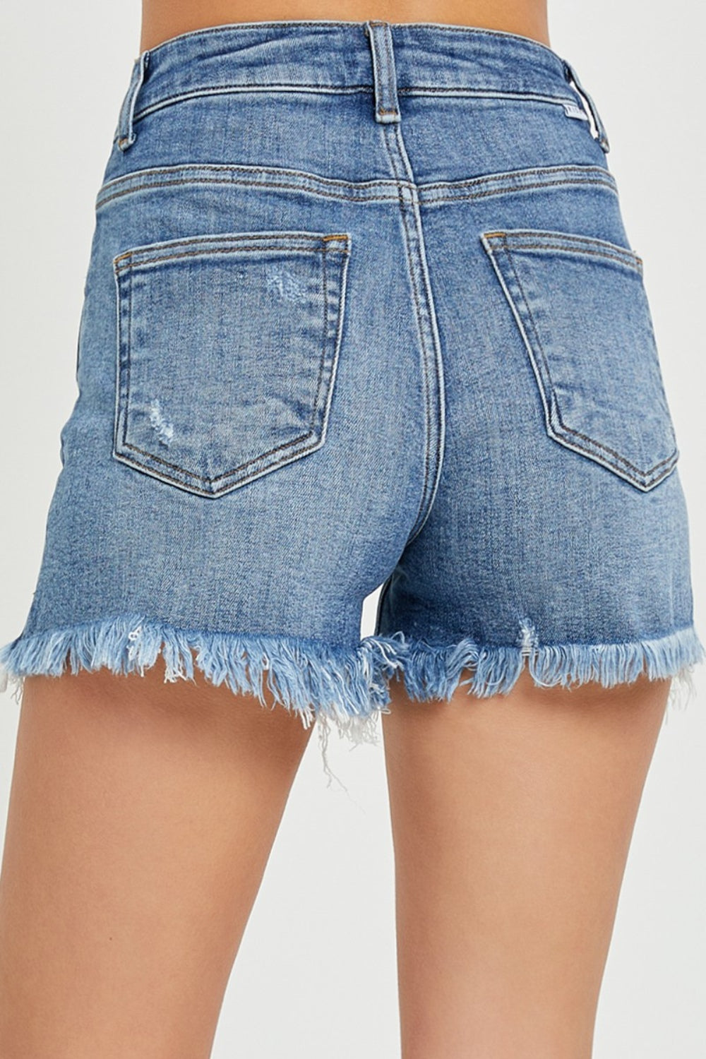 High Rise Raw Hem Denim Shorts | Denim Shorts - CHANELIA