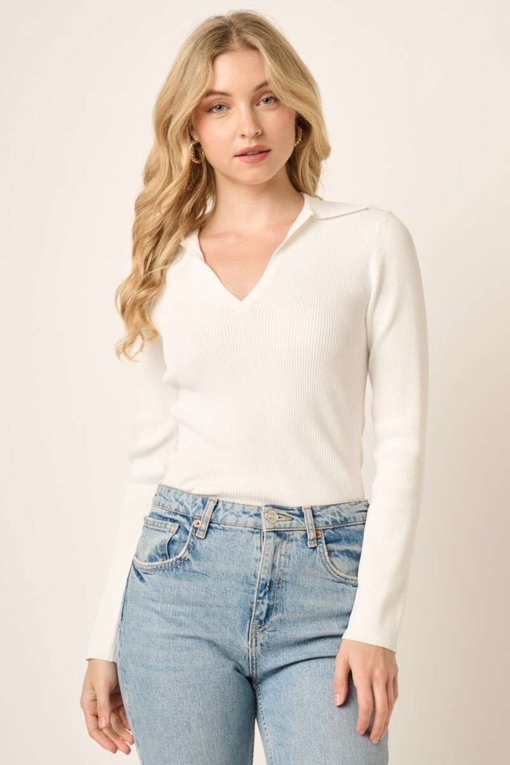 Ivory Luxe Polo Top