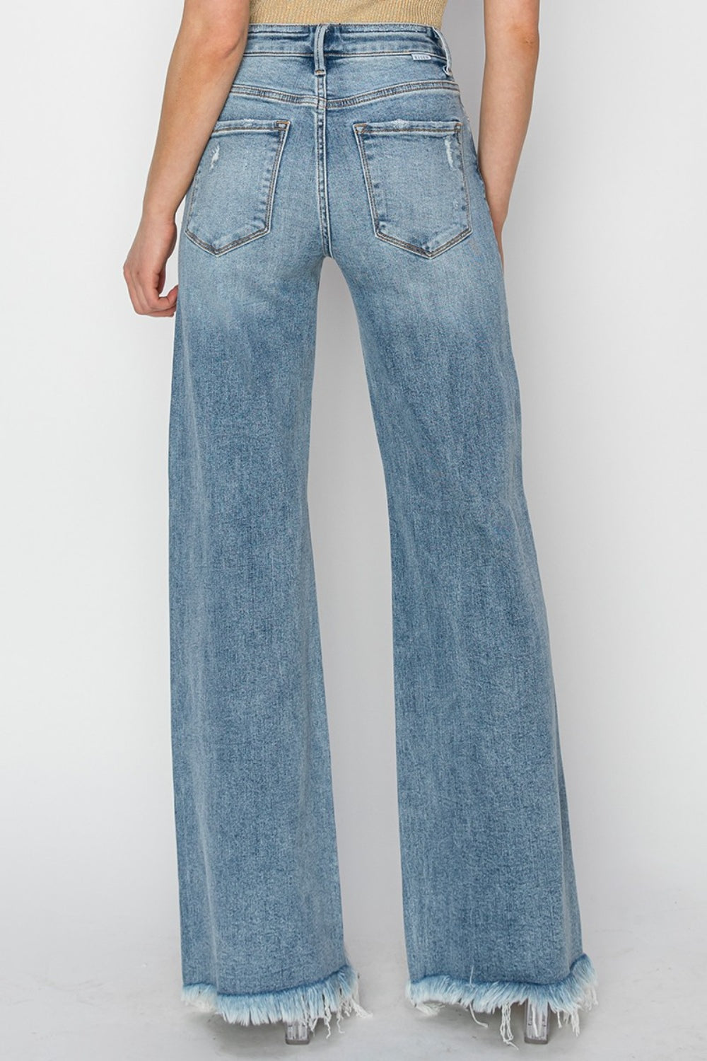 Mid Rise Button Fly Wide Leg Jeans | Jeans - CHANELIA