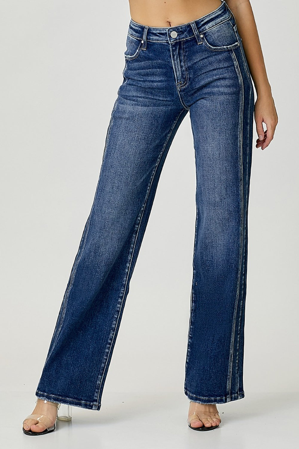 Mid Rise Straight Jeans | Jeans - CHANELIA