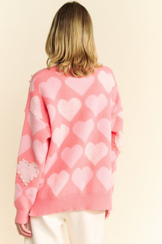 Rose Romance Pearl-Kissed Sweater