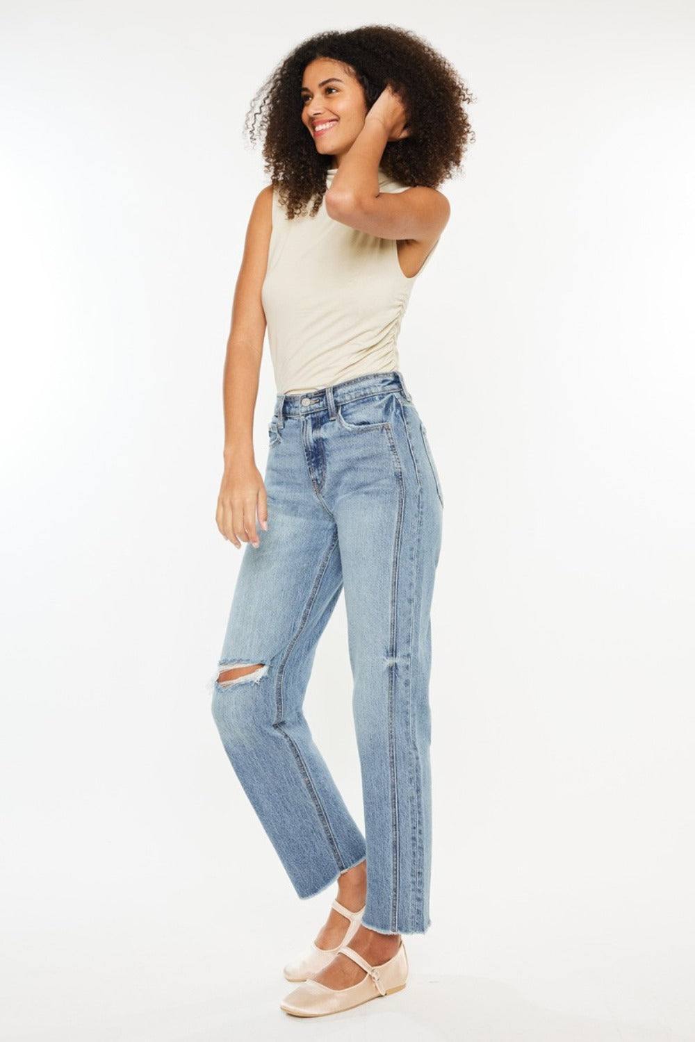 Skyline Distressed Straight Jeans