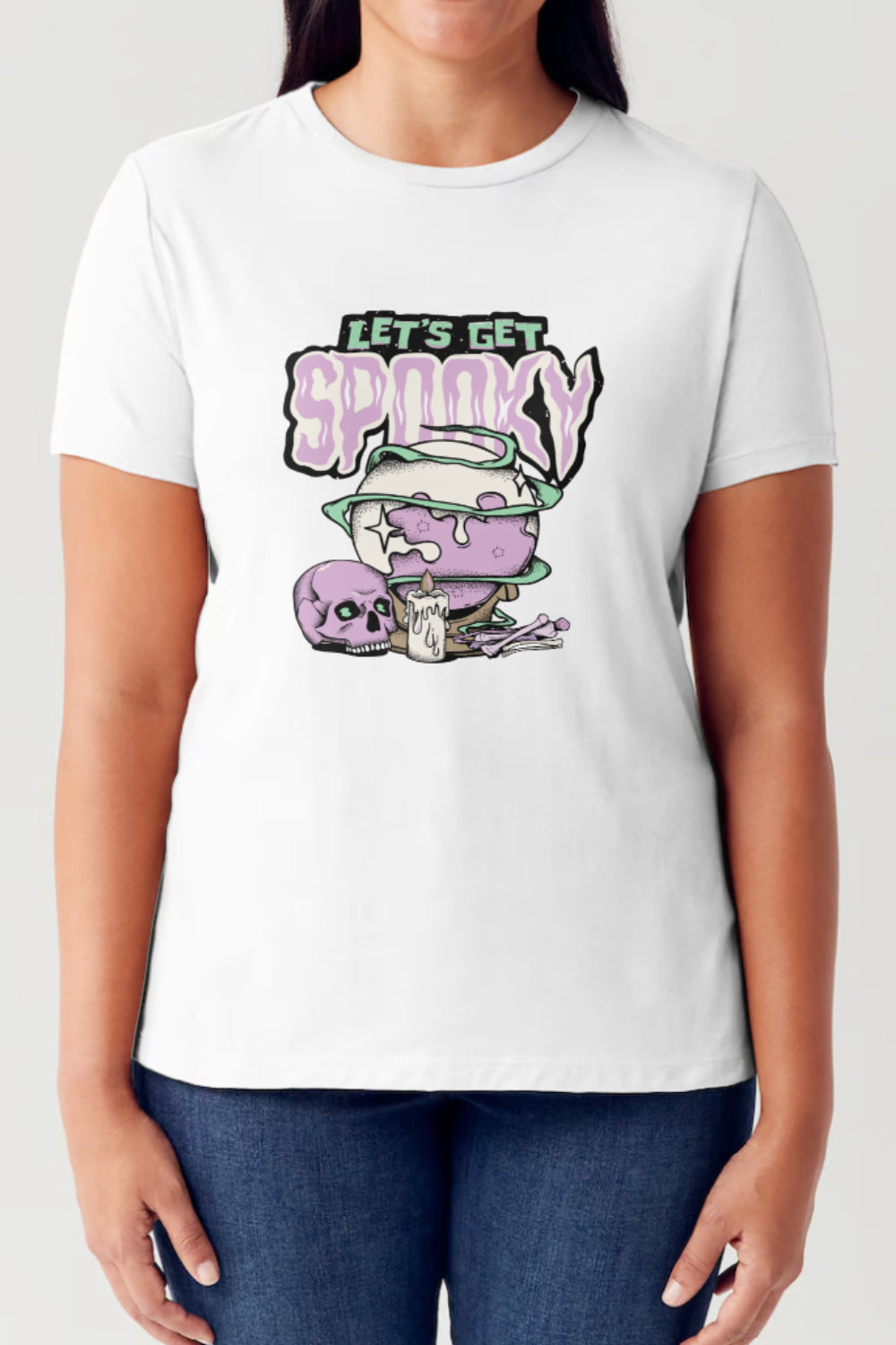 White Spookify Yourself Tee with Halloween graphic