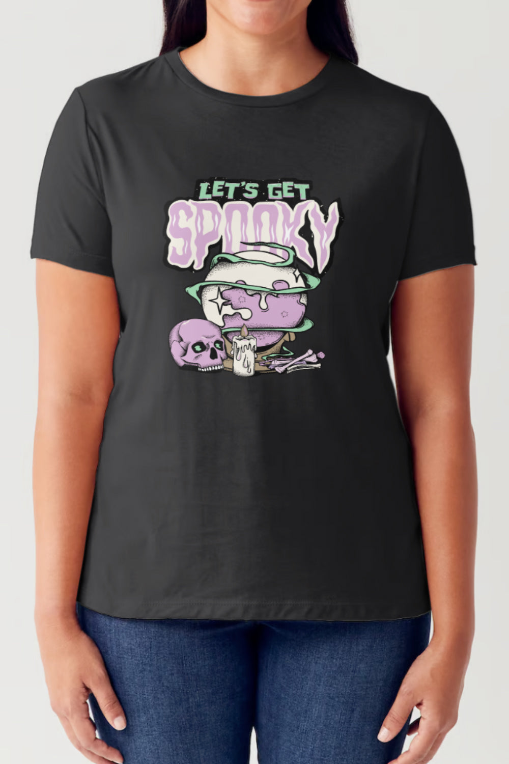 Black Spookify Yourself Tee with Halloween graphic