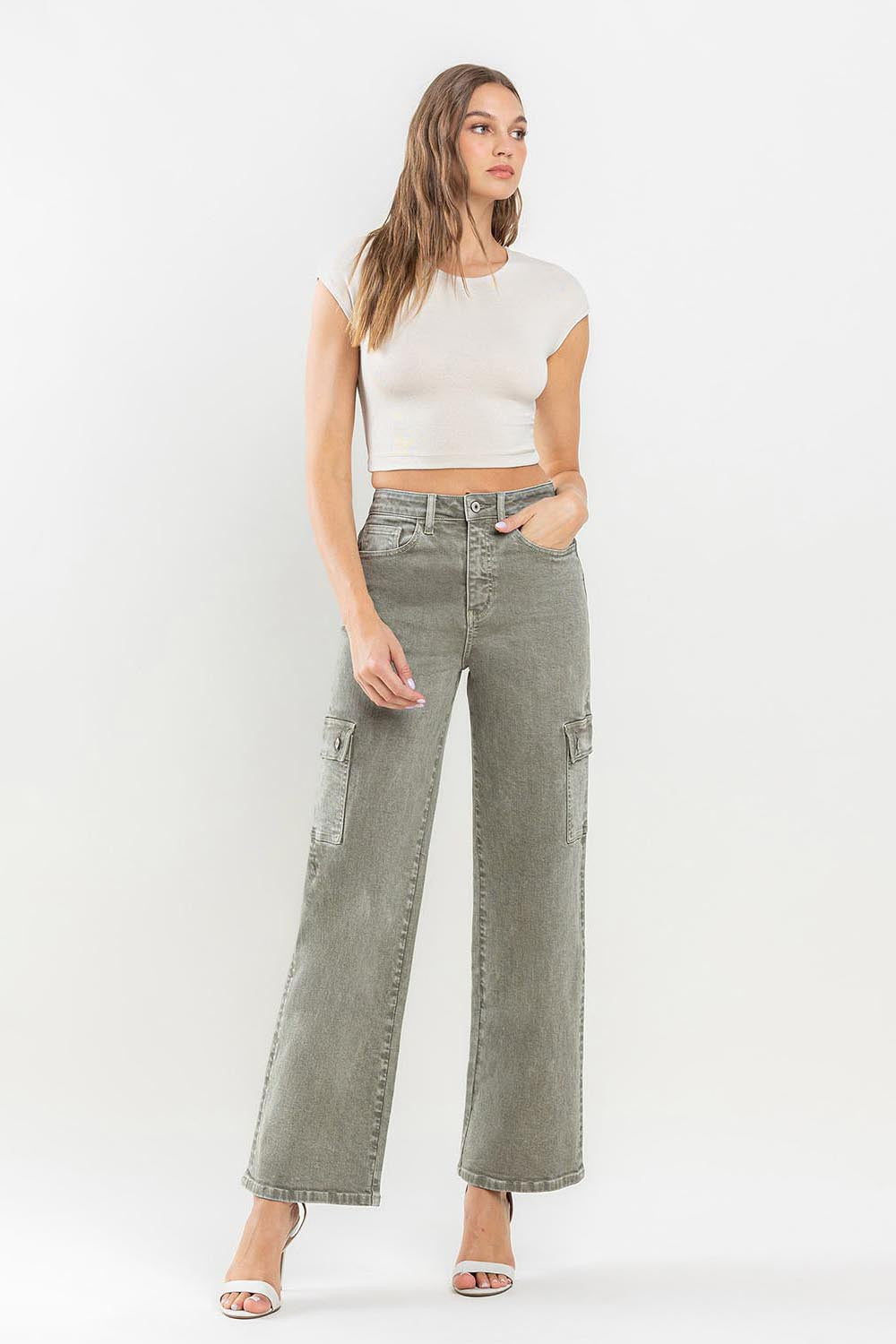 90's Super High Rise Cargo Jeans | Jeans - CHANELIA