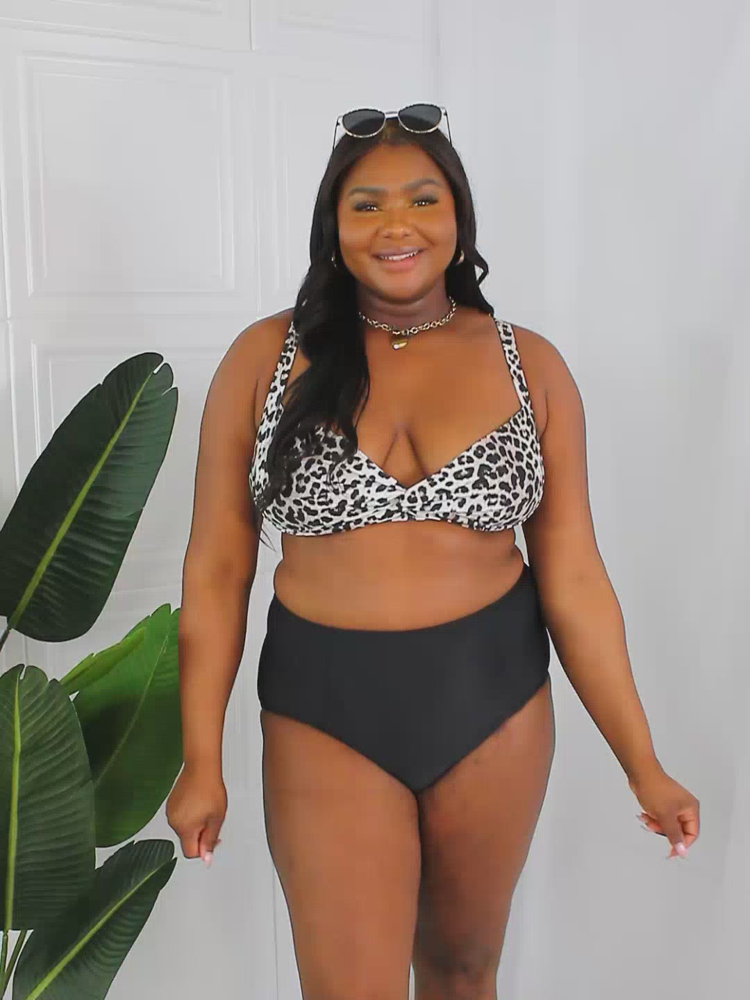 Leopard Twist High Rise Bikini by Marina West Swim