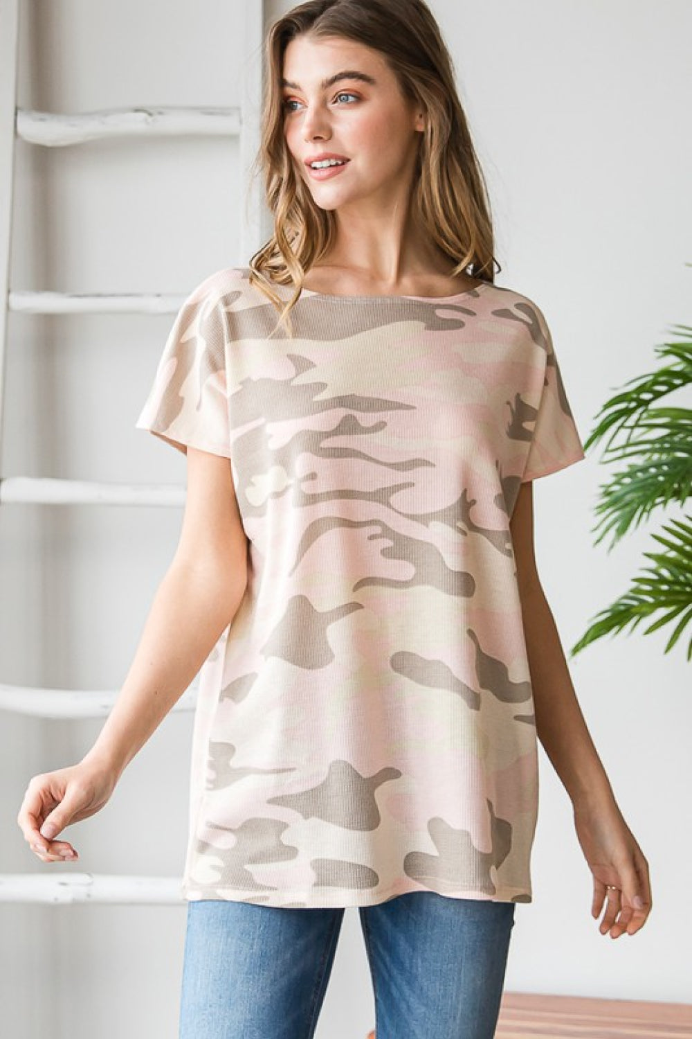 Heimish Full Size Camouflage Tunic T-Shirt | Tees - CHANELIA
