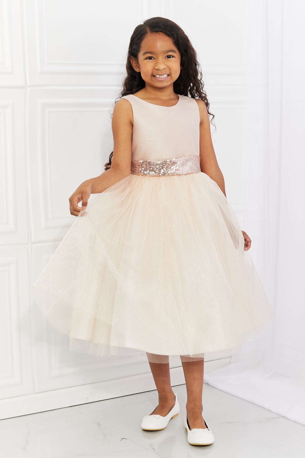 Kid's Dream Little Miss Classy Tutu Dress in Light Apricot | - CHANELIA
