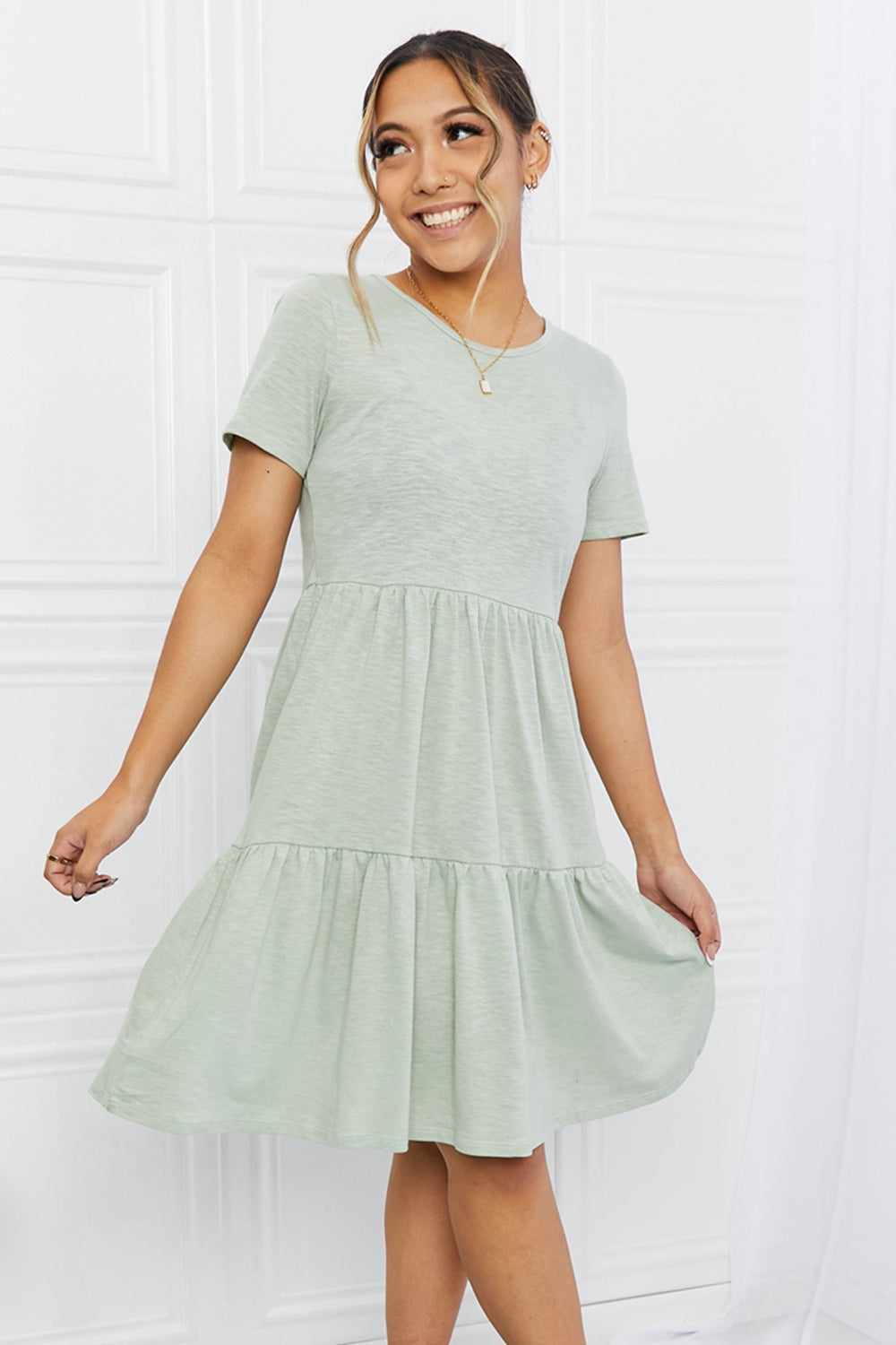 Pretty & Playful: Short Sleeve Tiered Tee Dress | Dress - CHANELIA
