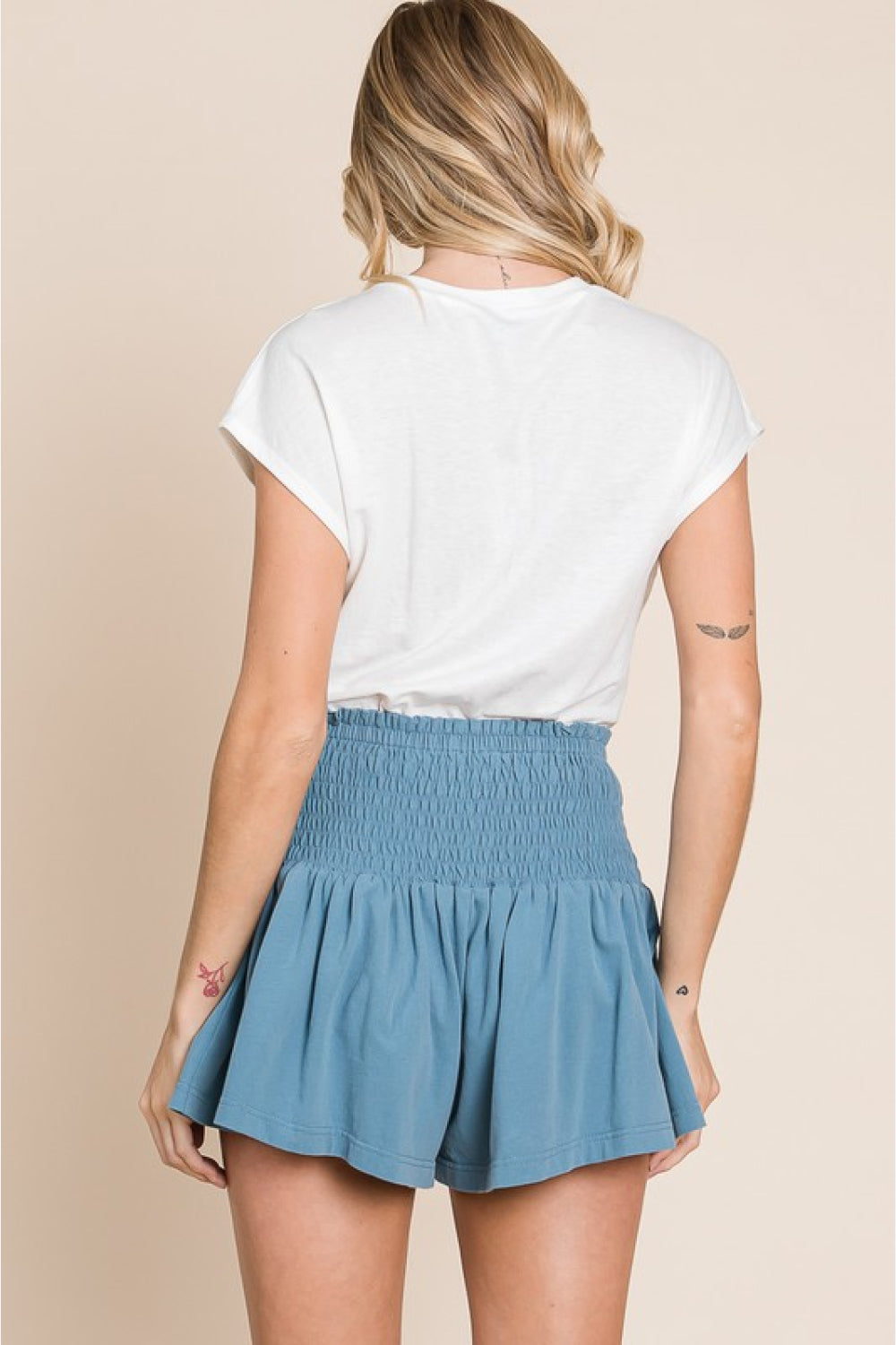 Life's A Highway: Mineral Washed Smocked Shorts | Shorts - CHANELIA
