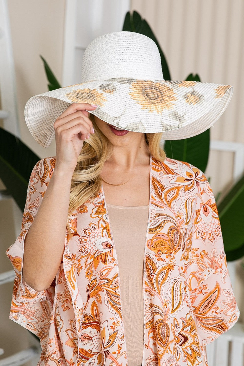 Justin Taylor Sunflower Bow Detail Sunhat | - CHANELIA