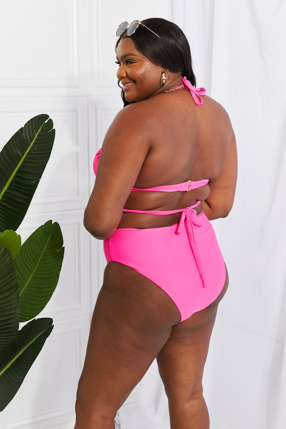 Marina West Swim Summer Splash Halter Bikini Set in Pink | - CHANELIA