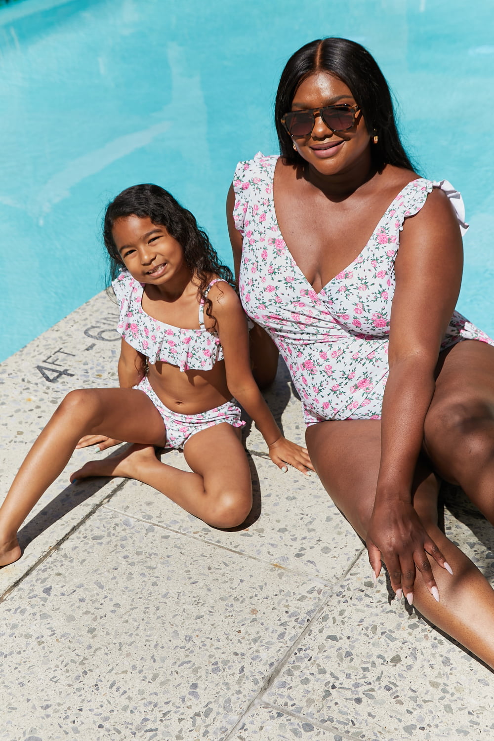 Mommy And Me Bikini Swimsuits Set Two Piece Parent-child Swimsuit Matching  Swimwear Sleeveless 