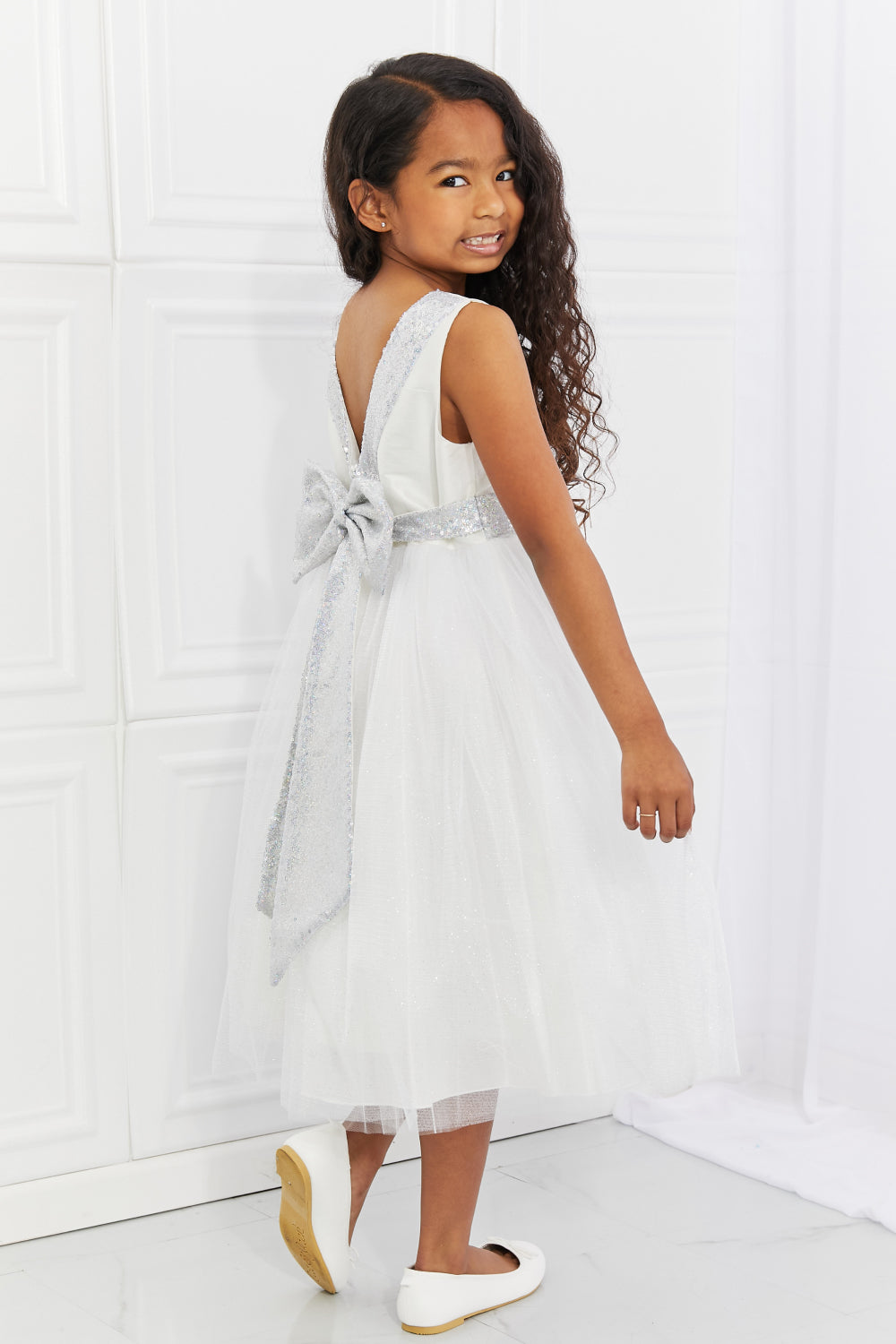 Kid's Dream Little Miss Classy Tutu Dress in Icy White | - CHANELIA