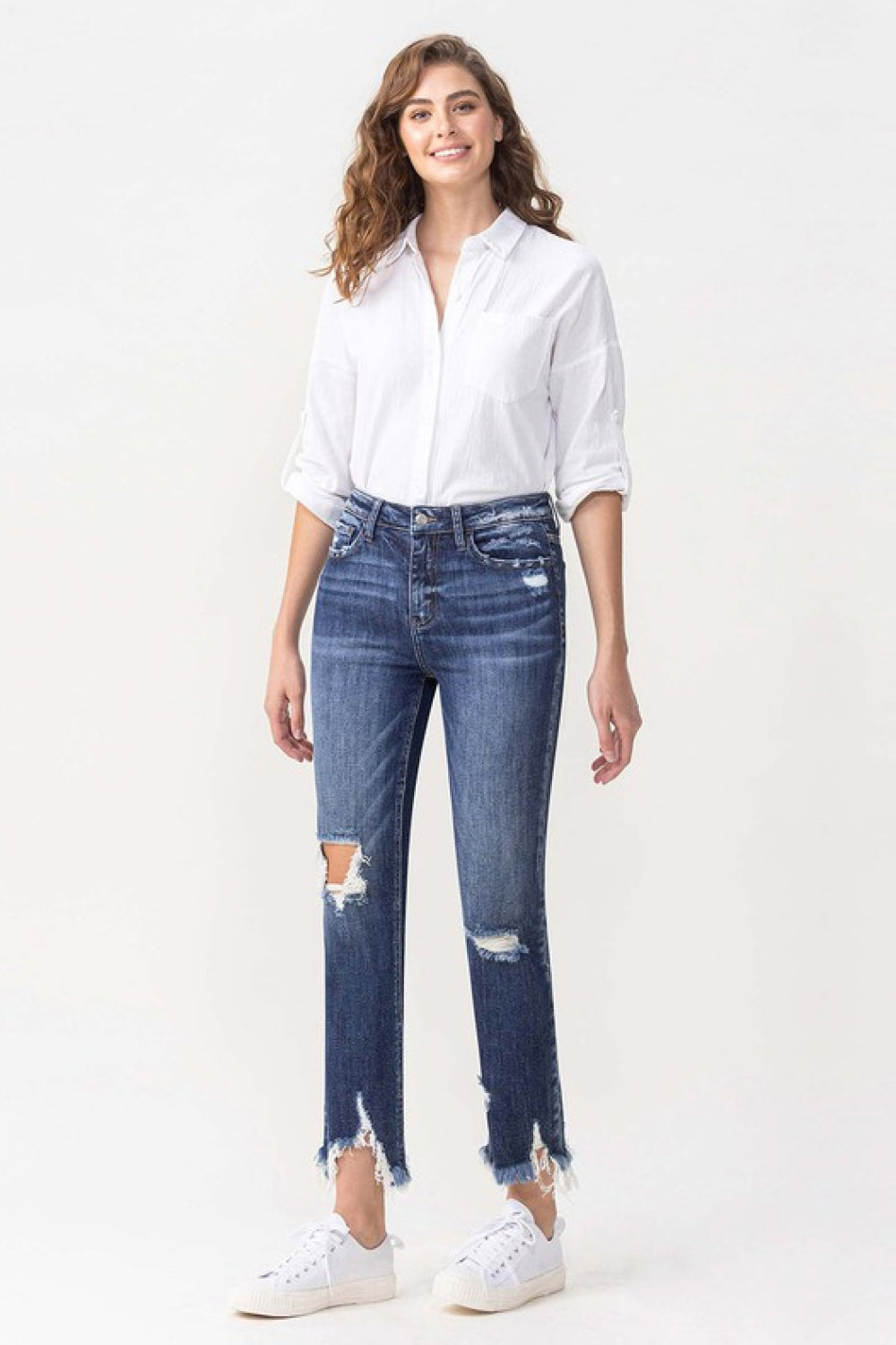 Lovervet Jackie Full Size High Rise Crop Straight Leg Jeans | Jeans - CHANELIA